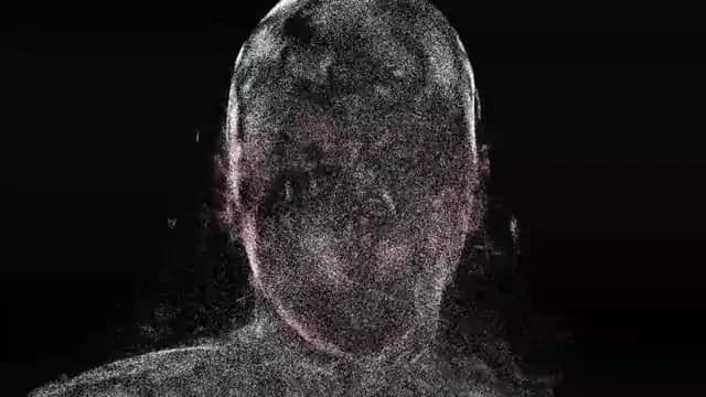 Pointcloud visual: a face made of scattered points